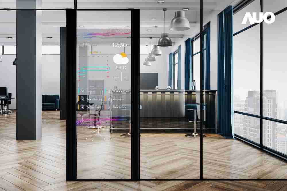 60吋Micro LED透明窗屏显示器，，，可依需求调整并延伸应用于不同场域，，，，包括汽车侧窗或家庭玄关、、、智慧橱窗、、、商业展示等面向，，，，提供丰富的信息娱乐内容