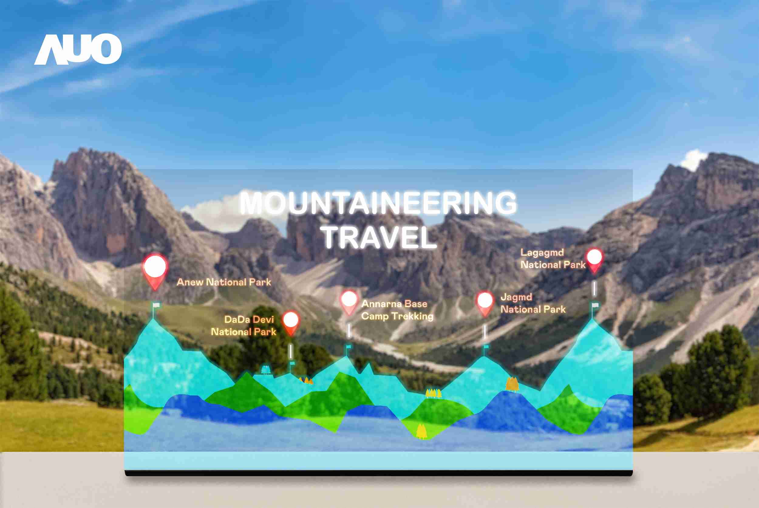 人生就是博展示全球单片尺寸最大(*)42吋透明Micro LED显示器拼接而成的〝64吋透明Micro LED显示器〞，，，具备高透明度、、1,000 nits高亮度、、、广色域、、、、采用三边无边框的无缝拼接等多重特色，，呈现超高清、、细腻画质而不遮挡后方视觉，，，，满足层峰需求，，可广泛运用于零售、、、、艺术展览或商业空间等场域